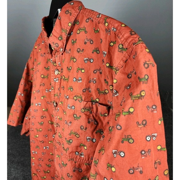 Duluth Trading Untucked Shirt Men's Large AOP Tractors Relaxed Fit Button Down - Picture 3 of 12